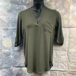 Lush | Olive Green Roll Tab Tunic